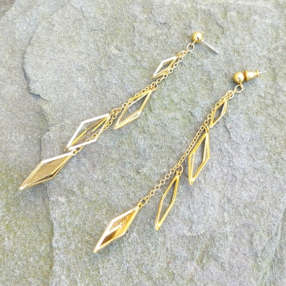 Vintage Jewelry - Vintage Retro Disco Chain Earrings